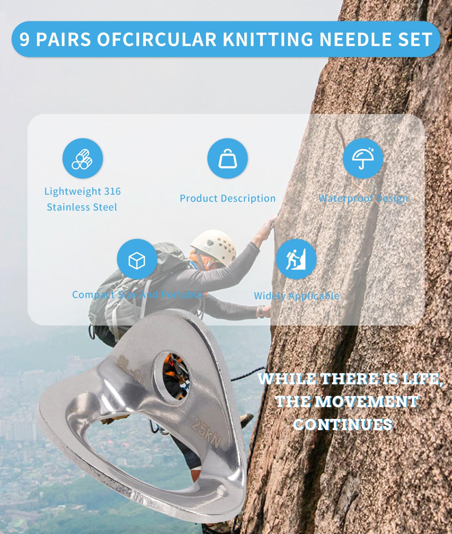 25kN Stainless Steel Bolt Hanger, 10Pcs Bolt Hanger, Lightweight Stainless Steel Rock Climbing Anchors for Rock Climbing, Cave Exploration, Rappelling, Engineering , Aeri