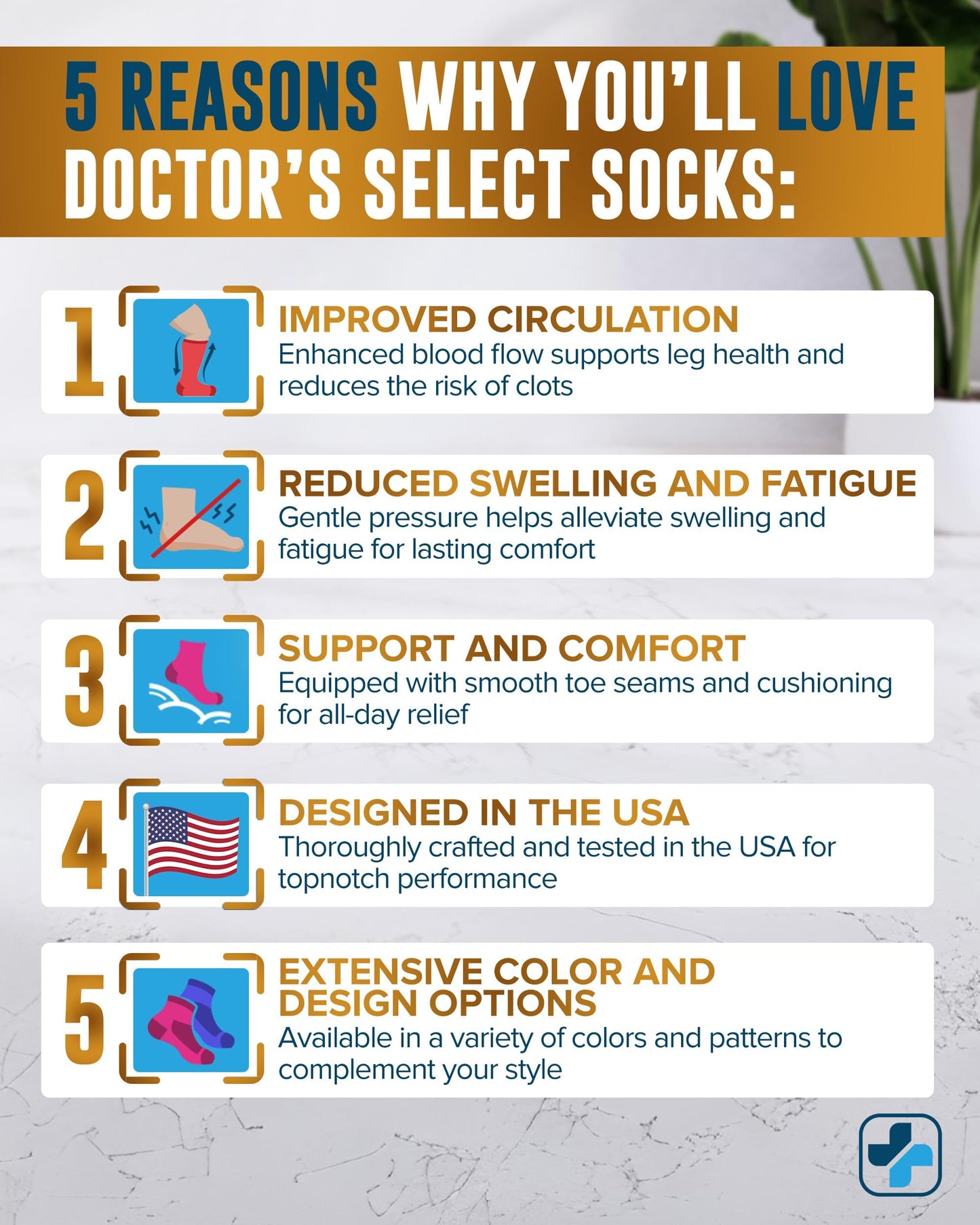 Doctor's Select® Copper Plus Size Compression Socks Wide Calf - 2 Pairs | 20-30mmHg Extra Wide Calf Compression Socks Women Copper for Swelling, Varicose Veins | Black