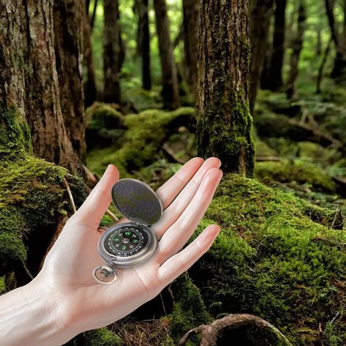 aiGear Retro Pocket Compass, Copper Alloy Compact Portable Waterproof Design for Hiking, Climbing, Camping, Collection and Gift