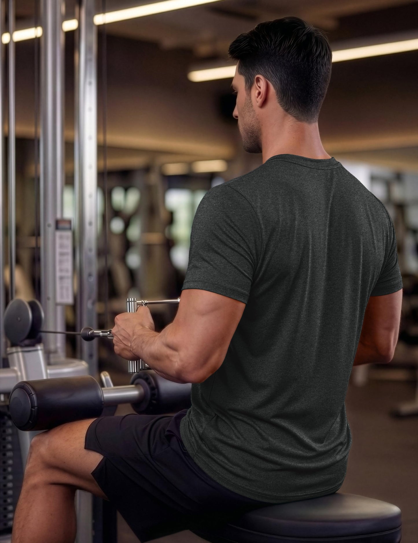 MAGCOSMEN Dry Fit Tshirts Shirts for Men Athletic Workout Tees Short Sleeve Moisture Wicking Cool Gym Running Hiking Tshirts Black, XL