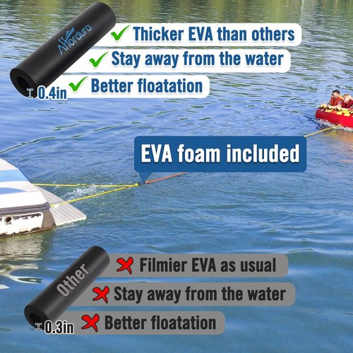Affordura Boat Tow Harness for Tubing Ski Tow Harness for Boat for 4 Riders, Tube Tow Harness with Large Clip, Quick Connector and Storage Bag (16FT)
