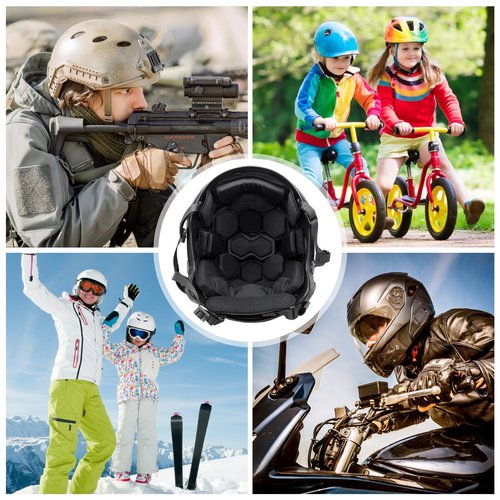 AOUTACC Tactical Airsoft Helmet Padding,Helmet Replacement Memory Foam Padding Kits Set,Protective Cushion Buffer Pad for Fast MT MICH IBH AF ACH Helmet (Fourth Generation,BK)