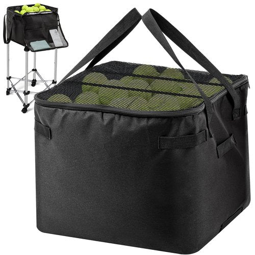 Aliceset Tennis Balls Hopper Tennis Ball Basket Picker Hopper Container with Side Pockets Lightweight Teaching Cart Bag for Picking and Storage Training Tool for Ball, Frame Not Included