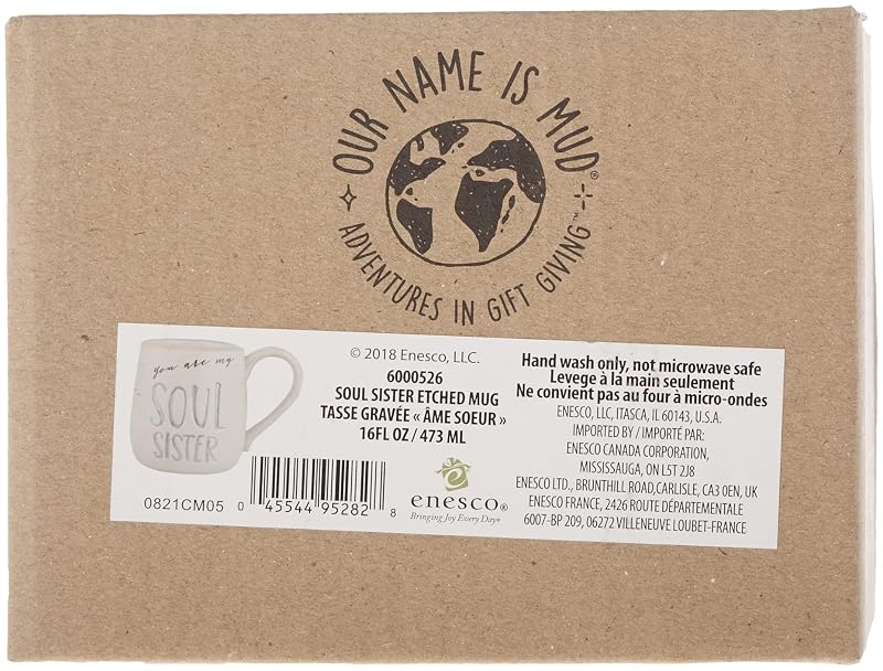 Soul Sister Engraved 16 oz Stoneware Coffee Mug - Our Name is Mud