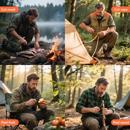 Camping Knife Fixed Blade Knife with Sheath 440C Razor Sharp Blade for Daily Life Camping Survival Hunting Collection Outdoor Work