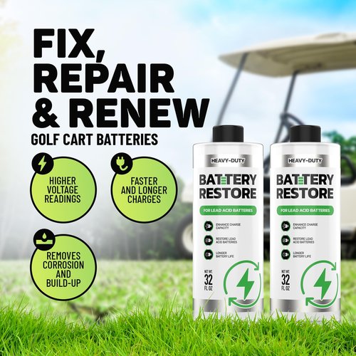 FORTIVO [2 Pack] Battery Restorer and Desulfator for Lead Acid Battery - Prolong Life & Boost Charge Capacity, Battery Acid Refill and Additive for Golf Cart, RVs, Bikes, ATVs, Car Battery 32oz