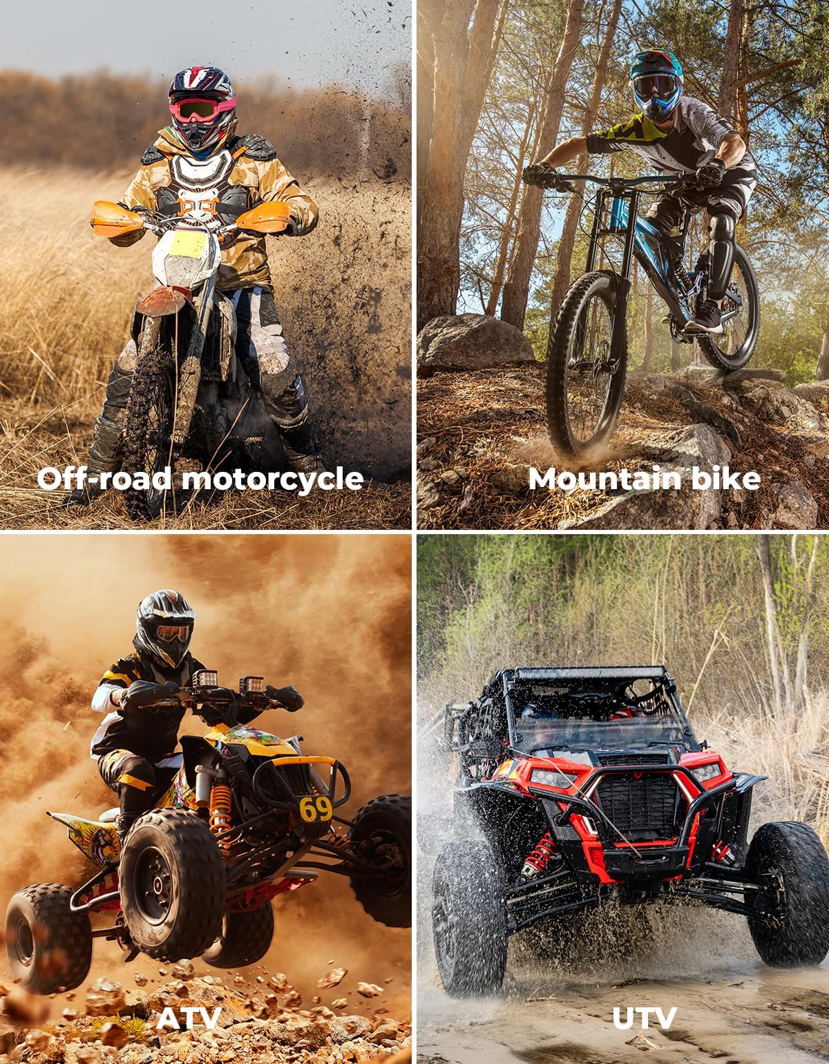 KEMIMOTO Dirt Bike Motorcycle Gloves for Men Women, Touchscreen with Silicone Protective for Outdoor Sports On-Road Off-Road Gloves Motorcross Motorbike Mountain Bicycle Racing ATV UTV