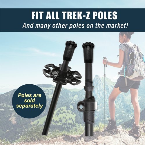TREKOLOGY Black Trekking Pole Tips Replacement (New 6pc Pack)