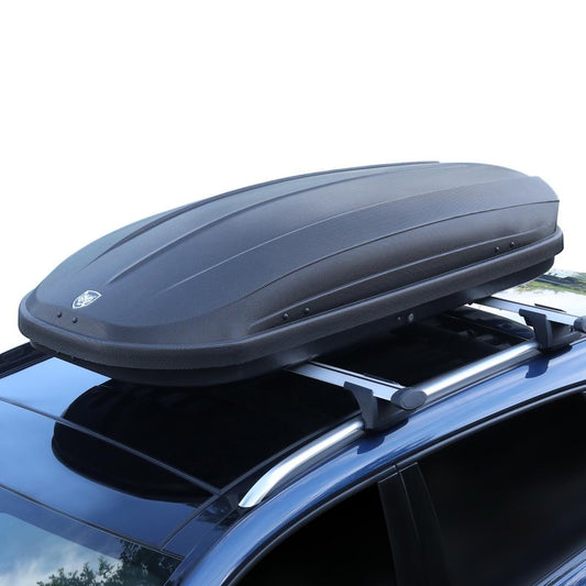 GarveeTech Rooftop Cargo Box Carrier,Dual-Side Opening Roof Mount Travel Luggage Storage Capacity,165 LBS Weight Capacity with Secure Straps&Keys, Vehicle Hard-Shell Carriers,Black (14 Cubic)