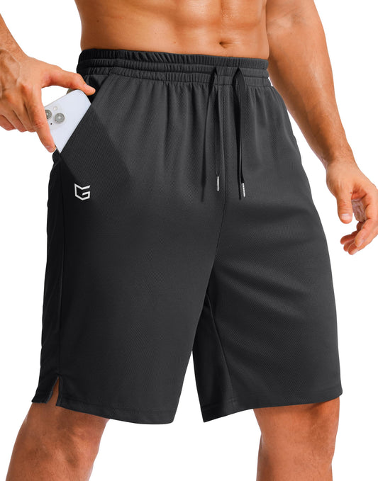 G Gradual Men's Athletic Shorts with Pockets 9" / 11" Long Basketball Shorts Lightweight Quick Dry Gym Workout Shorts for Men
