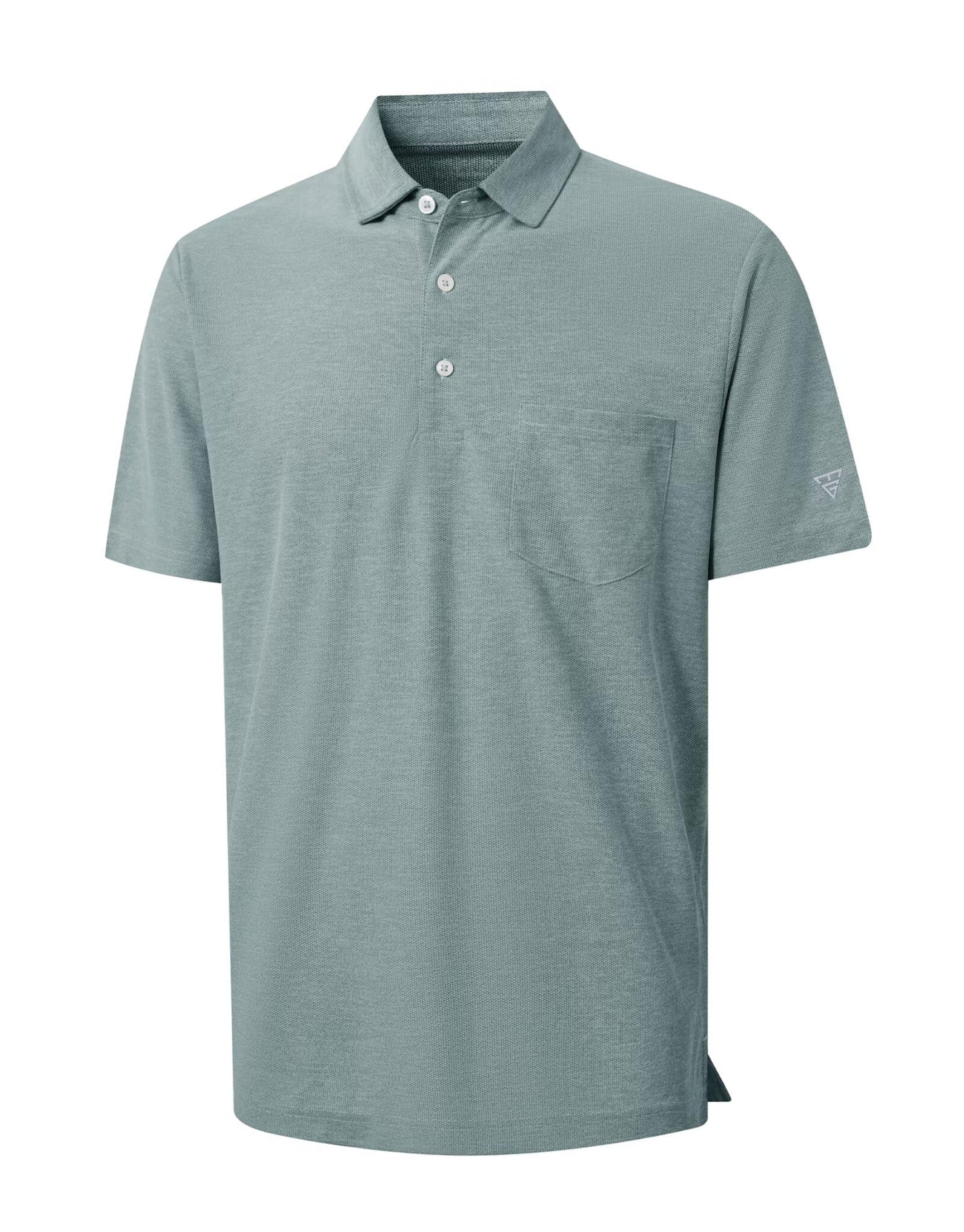 M MAELREG Golf Shirts for Men Short Sleeve Performance Quick Dry Fit Heather Designed Business Polo Shirts for Men Grey Blue
