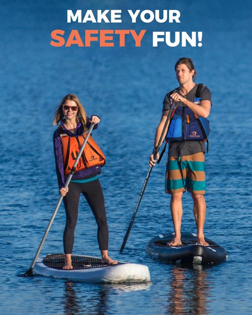 Owntop Swim Vest for Adult, Paddle Sports Swim Jackets with Adjustable Safety Strap, Premium Buoyancy Men Women Float Swim Vests for Kayaking Surfing Boating (Blue, M/L)
