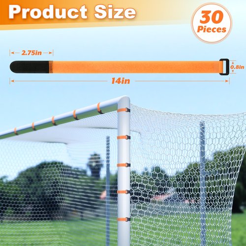 Cosmos 30 Pcs Soccer Goal Net Support Straps Attachment Strap Hook and Loop Fastening Ties for Holding Ball Placement Net to The Goal Posts Plant Trellis Support Ties for Outdoor Sport Soccer Training