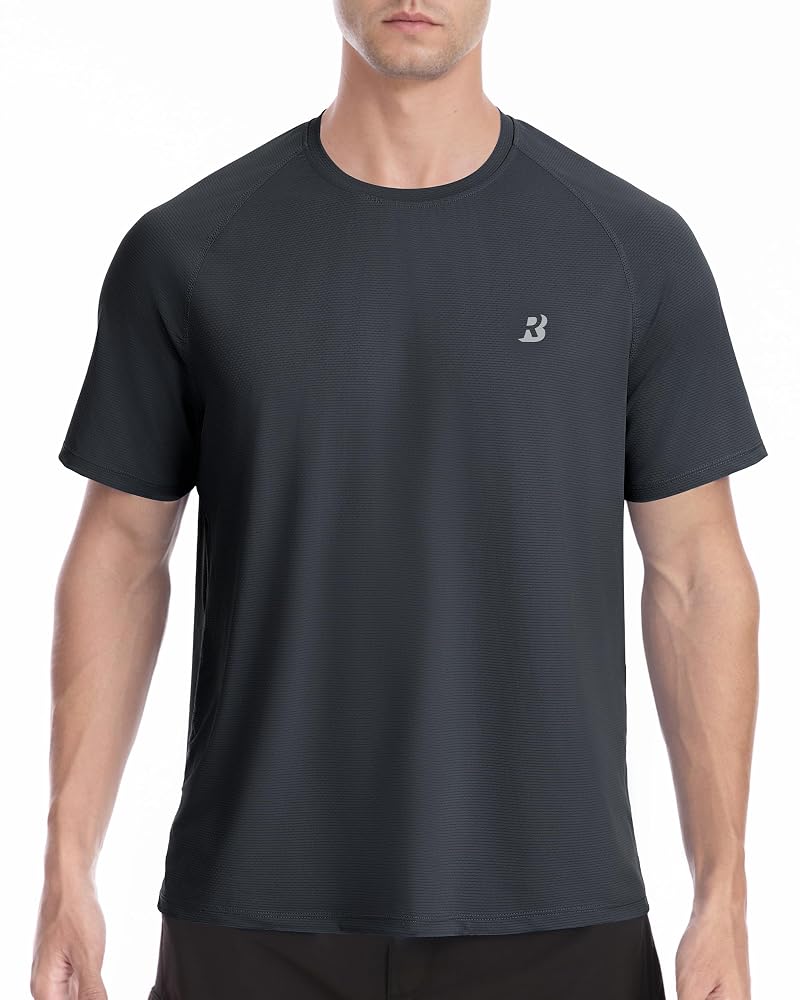 Roadbox Men's Rash Guard Dark Gray XL - UPF 50+ Quick Dry Swim Shirt for Surfing & Beach