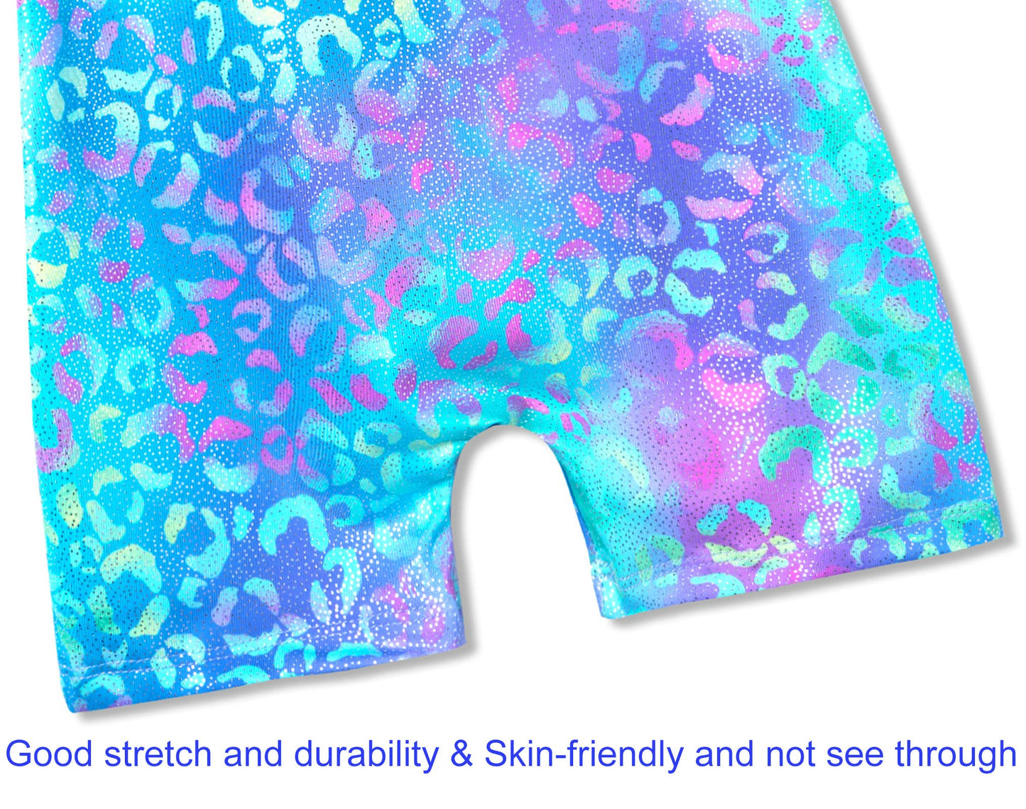 Domusgo Girls Gymnastics Leotards Size 7-8 Years Old Sparkly Green Purple Leopard Practice Outfits