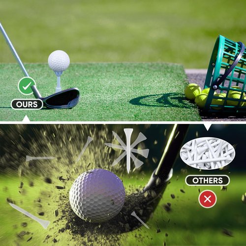 Aliennana Adjustable Golf Tees - Unbreakable Rubber Golf Tees for Driving Range & Simulator - Essential Golf Accessories for Men Indoor & Outdoor Practice, Durability and Stability Golf Tees