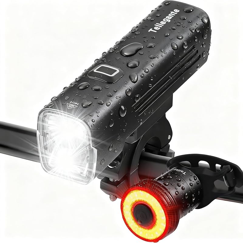 Bike Lights Set 2400 Lumens USB-C Rechargeable Front & Tail Light IPX6 Aluminum