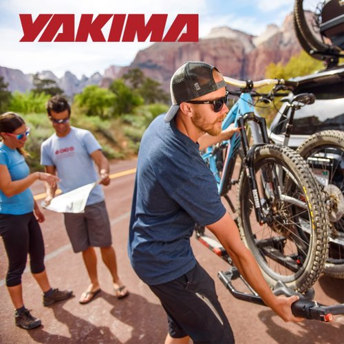 Yakima Tray Hitch Bike Rack, Rear Vehicle Bicycle Carrier w/ Tilting Tray & Adjustable Spacing for 2 Bikes, Fits 20 to 27.5 Inch Wheel Size, HoldUp 2”