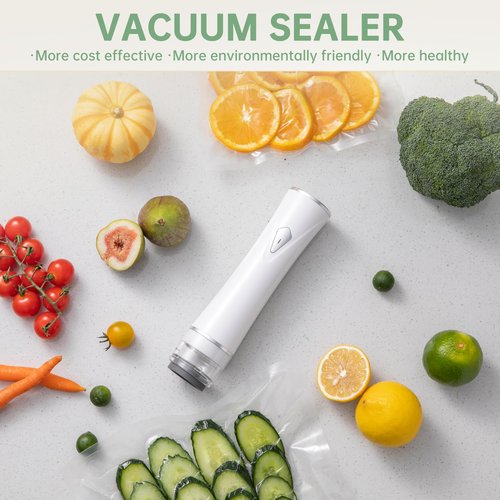 THETCHRY Vacuum Sealer For Food,Handheld Vacuum Sealer with 34 Reusable Bags,Powerful Liquid Vacuum Sealer Machine,Portable Food Vacuum Saver,Preservation Of Fruits,Vagetables and Meat