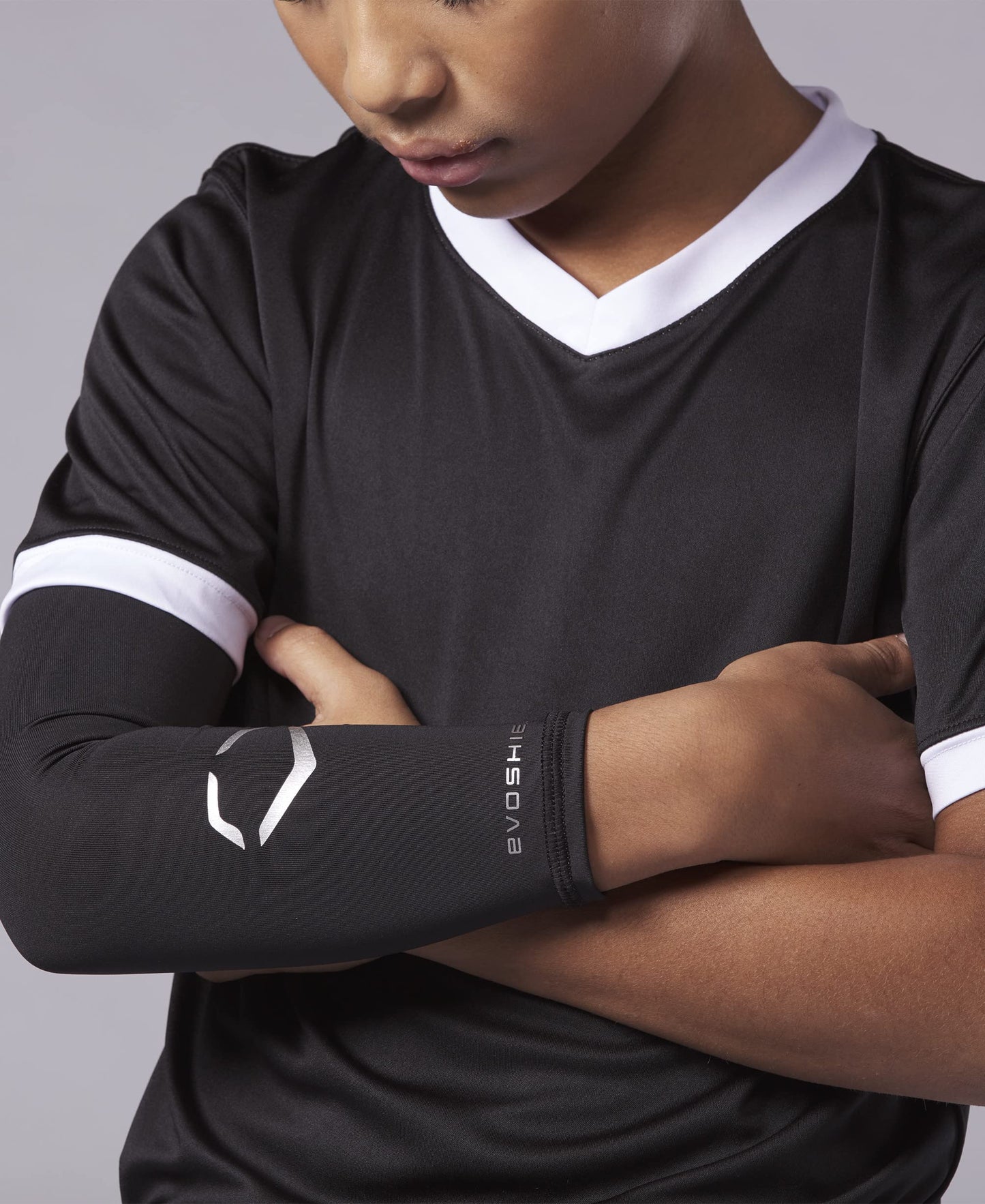 EvoShield Youth Solid Compression Arm Sleeve - Black,One Size Fits Most
