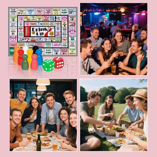 RE:BLEU Drinking Games for Adults, Fun Drinking Board Game for Game Night, Bachelorette Party Games, Girls Night Games, Interactive Drunk Games for Adults Party, 2-8 Players