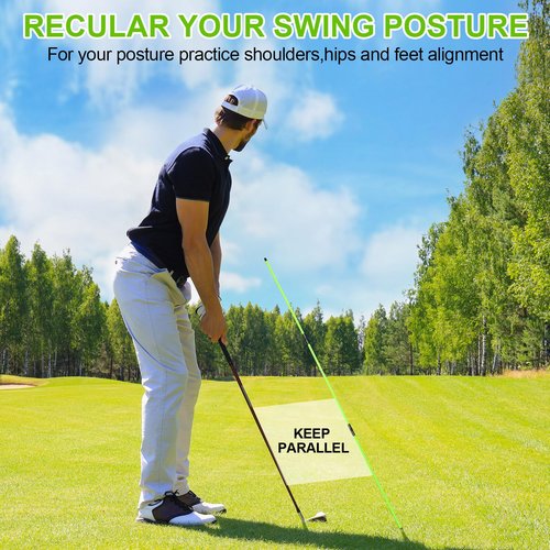 Soulchen 6 Pack Golf Alignment Sticks 48 Inches Collapsible Alignment Rods Golf Practice Rods Training Aid for Aiming Putting Golf Training Sticks with Clear Tube Case for Easy Carrying