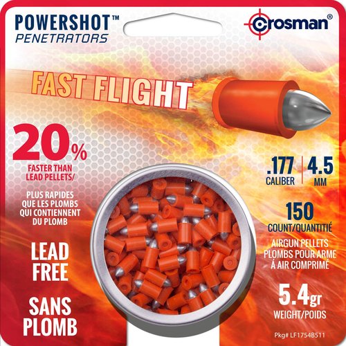 Crosman Fast Flight LF1754 Lead-Free .177-Caliber Pointed Pellets (150-Count)