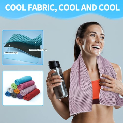 Honoson 30 Pcs Cooling Towel Bulk - Neck & Face Cool Chilly Towels Microfiber Breathable Sport Sweat Rag for Gym, Yoga, Travel, Camping, Running, Outdoor (Multicolor)