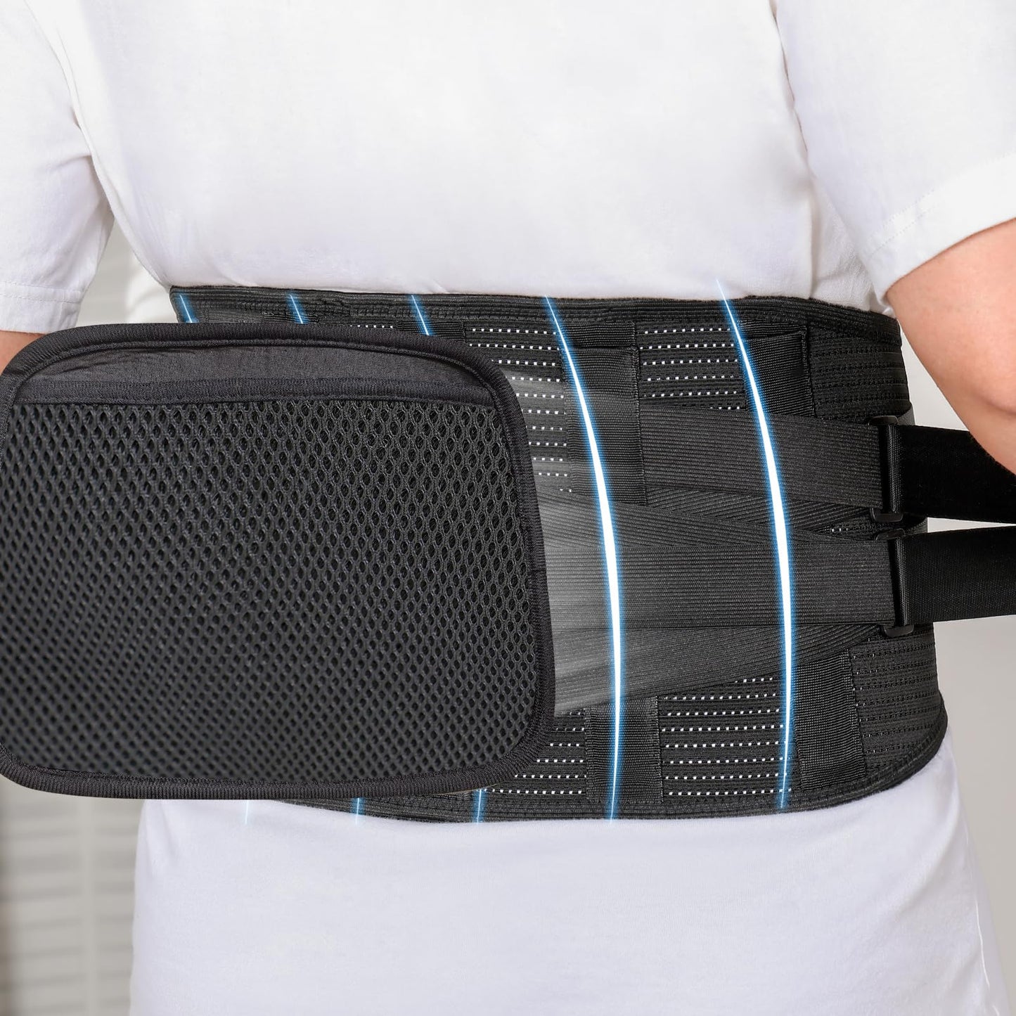 Solmyr Back Brace for Lower Back Pain – Adjustable Lumbar Support Belt with Removable Pad, 5 Reinforced Stays, Breathable Support for Sciatica, Herniated Disc, Scoliosis – Men & Women - L/XL