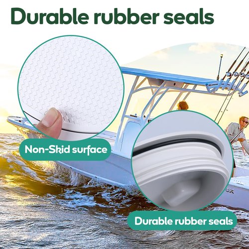 Smartmarine 2Pcs Boat Hatch White 4"6"8" Round Non Slip Inspection Hatch w/Detachable Cover for Marine Boat Yacht Truck RV (6")