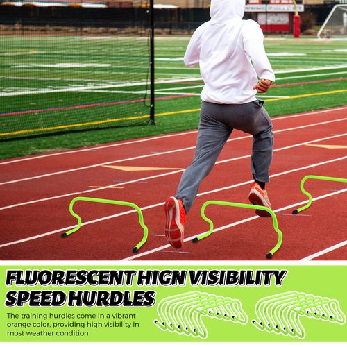 Wettarn 12 Pcs 9" Speed Training Agility Hurdles for Athletes Reliable Training Hurdle Plyometric All Purpose Practice Equipment for Soccer Basketball Football(Green)