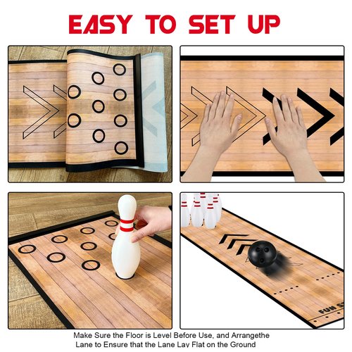 Mini Bowling Set, Bowling Alley Games Toys,Indoor & Outdoor Home Bowling Set,Bowling Pins & Ball Set ï¼?0 pins, 2 Balls for Kid Age 3+ & Adult ??Fun Outdoor Bowling for Backyard, Lawn, Party Games