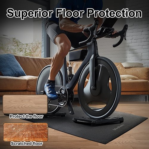 MoyRetty Peloton Bike Mat, Thick 6mm Compatible with Peloton Bike, Elliptical,Treadmill Mat, for Hardwood Floors or Carpet, Non-Slip Sweat-Proof(Black)