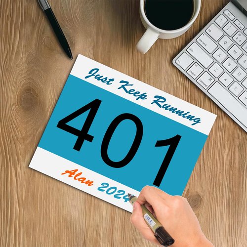 NELOMO Adhesive Race Bib 7.5” X 6” Competition Number Bib Adhesive Running Bib Sticker Race Bib Athlete Number Bib for Marathon Cross-Country Running Cycling Race Mountain Climbing Race (001-200)