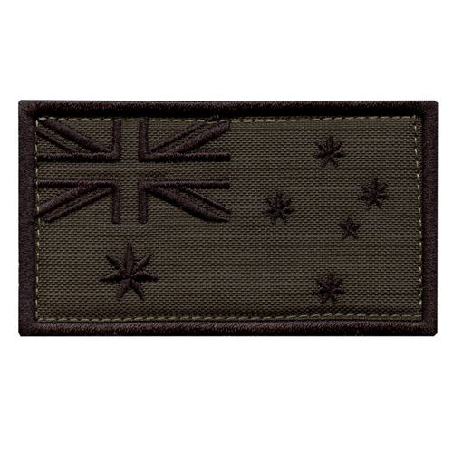 Australia Flag Morale Tactical Tab Badge Army Gear Embroidery Hook Patch (OD Green)