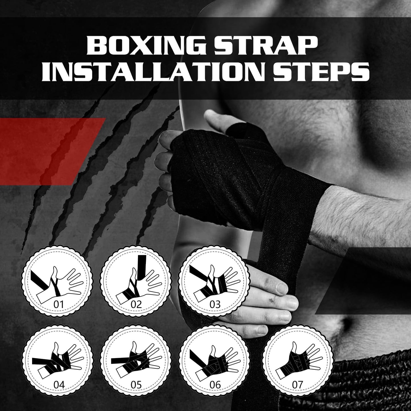 KTEBO® Boxing Reflex Ball Headband Set - Includes 4 Different Balls, 2 Adjustable Headbands and 2 Boxing Hand Wraps for Beginner Proficiency Improvement, Great Boxing Equipment
