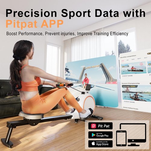 Rowing Machines for Home Exercise, 300 LBS Weight Capacity Row Machine, 36 Level Quiet & Smooth Rower Machine with LED Monitor, App Supported, Tablet Holder and Comfortable Seat Cushion