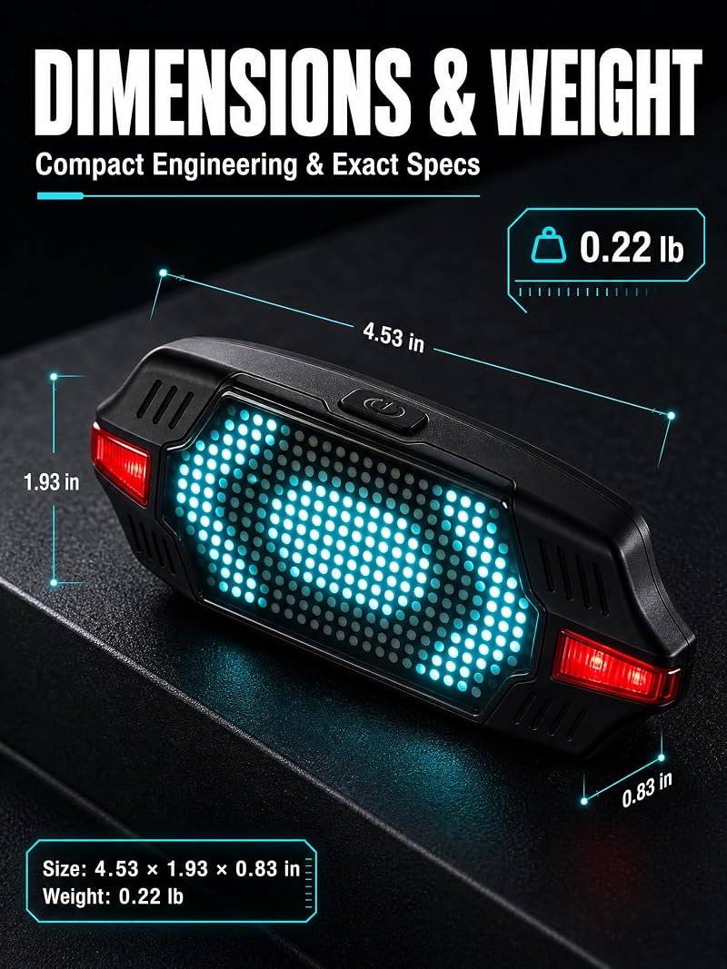 Smart Bicycle Tail Light with Remote, USB-C Rechargeable Turn Signals, 1000mAh