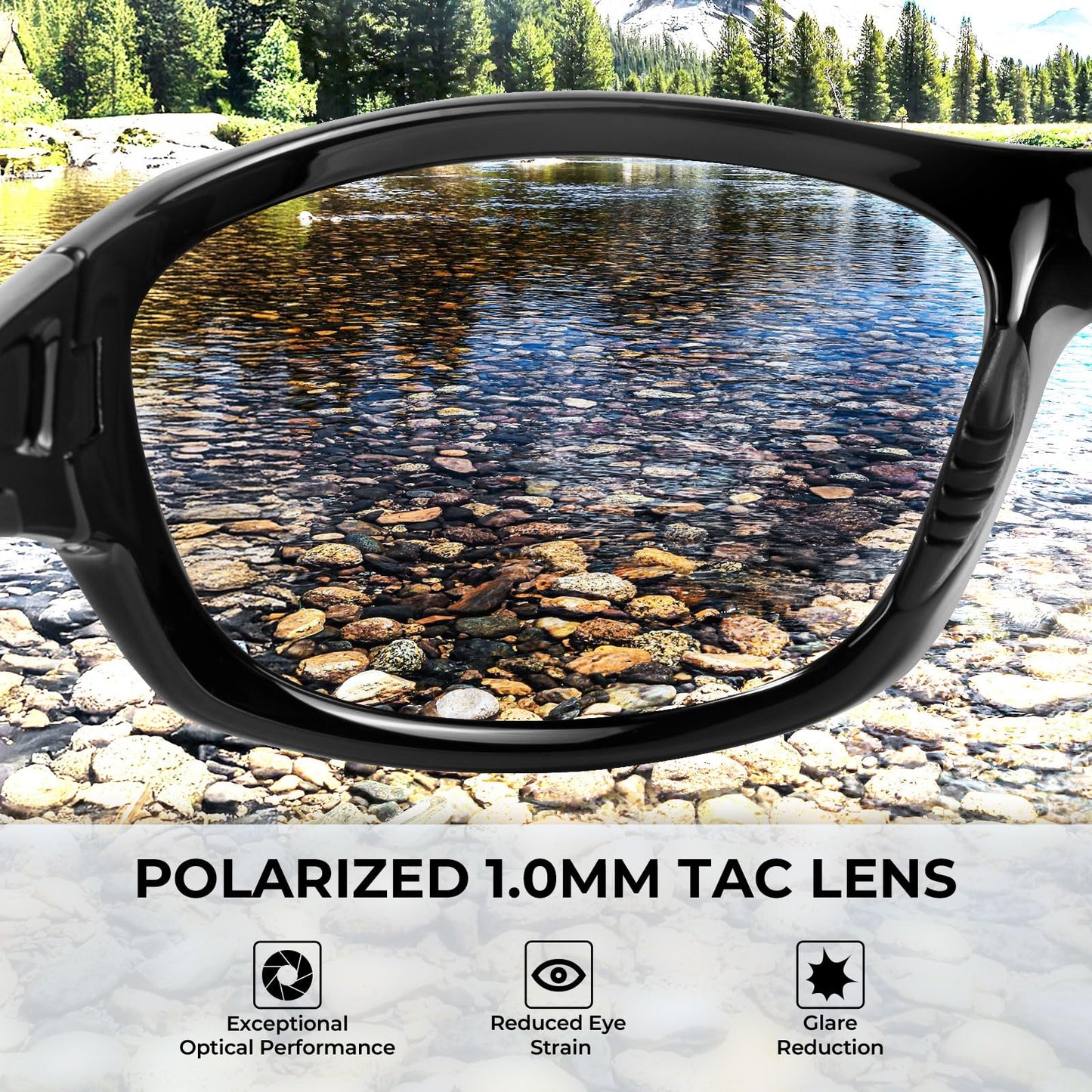 KastKing Hiwassee Polarized Sport Sunglasses for Men and Women, Wrap Sunglasses for Fishing Cycling and Running,UV Protection