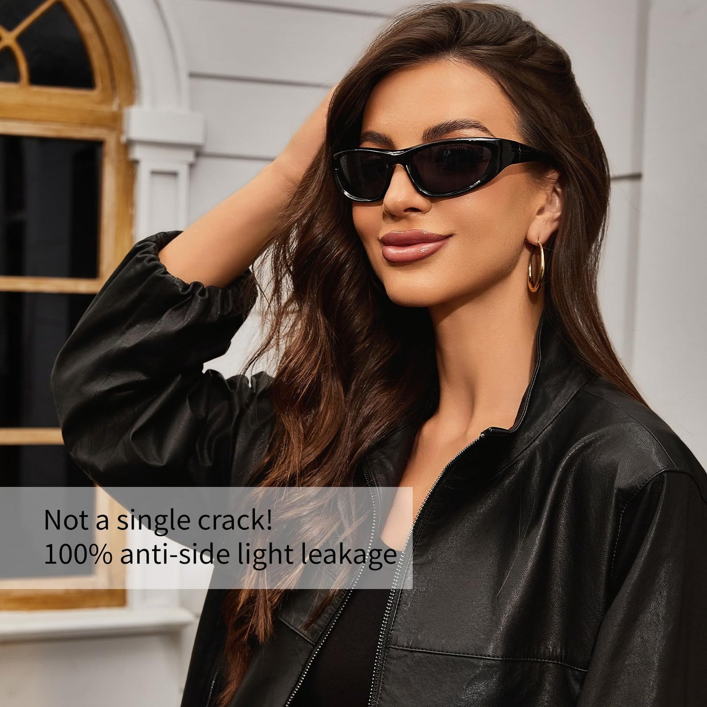 DsitMG Wrap Around Y2K Sunglasses for Women Trendy Oval Polarized Glasses UV400 Protection Sun protection traveling cycling (Green)