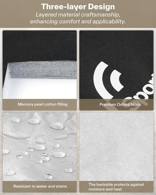 Sportneer Sitting Pad, Sit Pads for Backpacking Portable Camping Sit Pad Waterproof Folding Pad Stadium Seat Pad for for Camping Picnics Hiking (Black, 2 PCS)