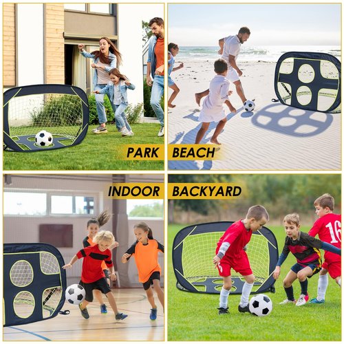 Soccer Net for Kids Portable Pop Up Soccer Goals with Carrying Bag Foldable Soccer Target Net Indoor Outdoor Backyard Practice