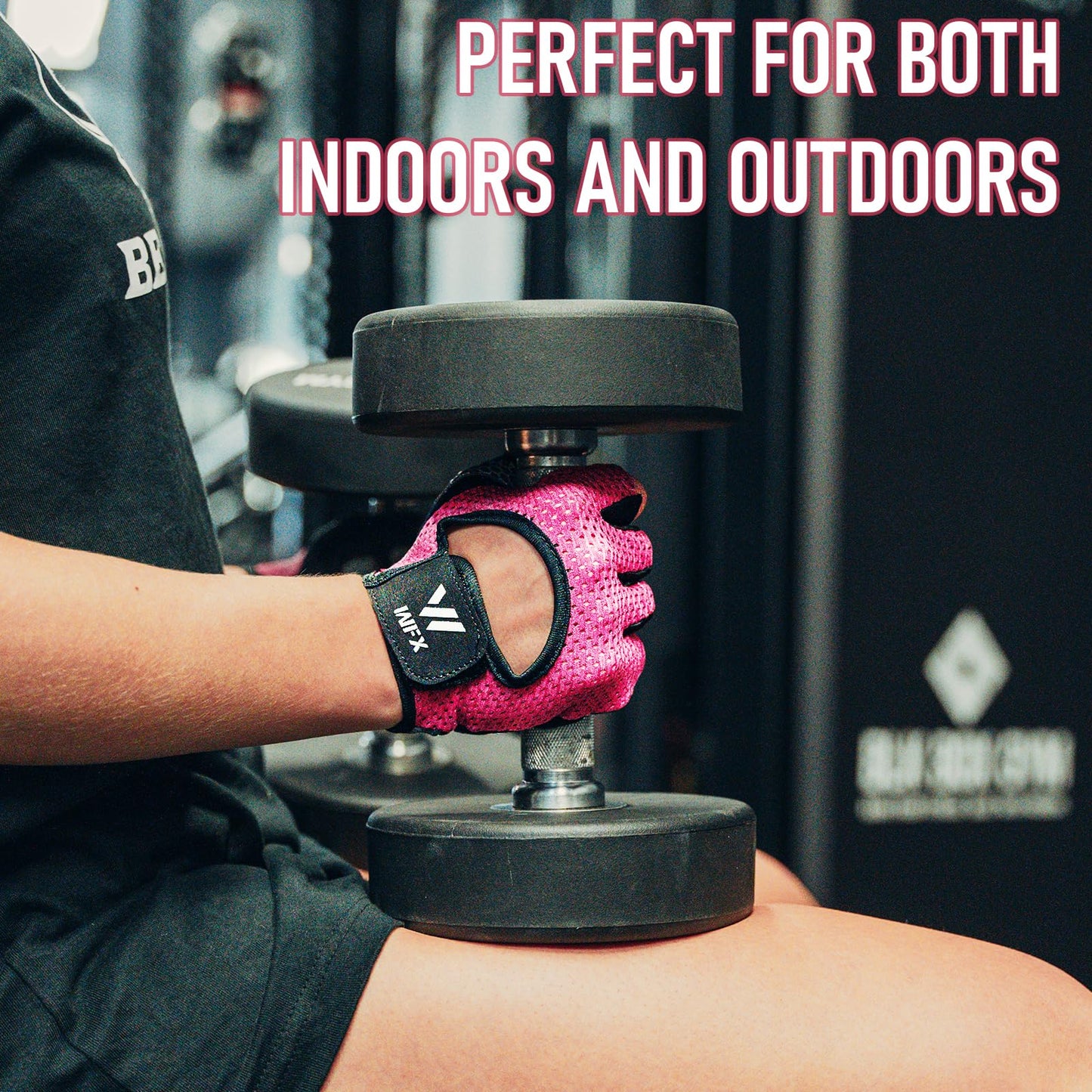 WESTWOOD FOX Weight Lifting Gloves for Men Women Gym Gloves with Wrist Wrap Support for Workout Training Exercise Fitness Hanging, Pull ups for Dumbbell, Cycling (Pink Without Wrist Support, Small)