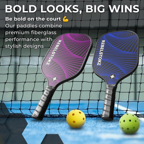 Pickleball Paddles Set of 4 with Bag - Designed in The USA, Pickleball Racket for Adults Comfort Grip, Indoor Outdoor Pickle Ball Kit, Pro Beginner Gear for Training, Pickle Ball Set for Women Men