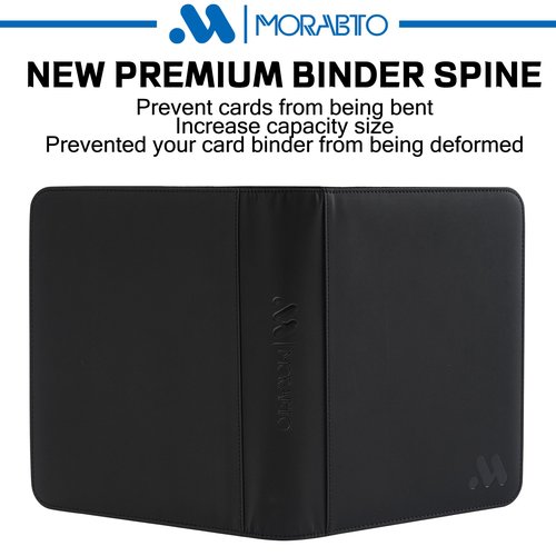 MORABTO Toploader Binder, Holds 128 Top Loaders,4 Pocket Top Loader Binders for 3" x 4" Rigid Cards,Card Album Folder for Hard Plastic Top Loaders