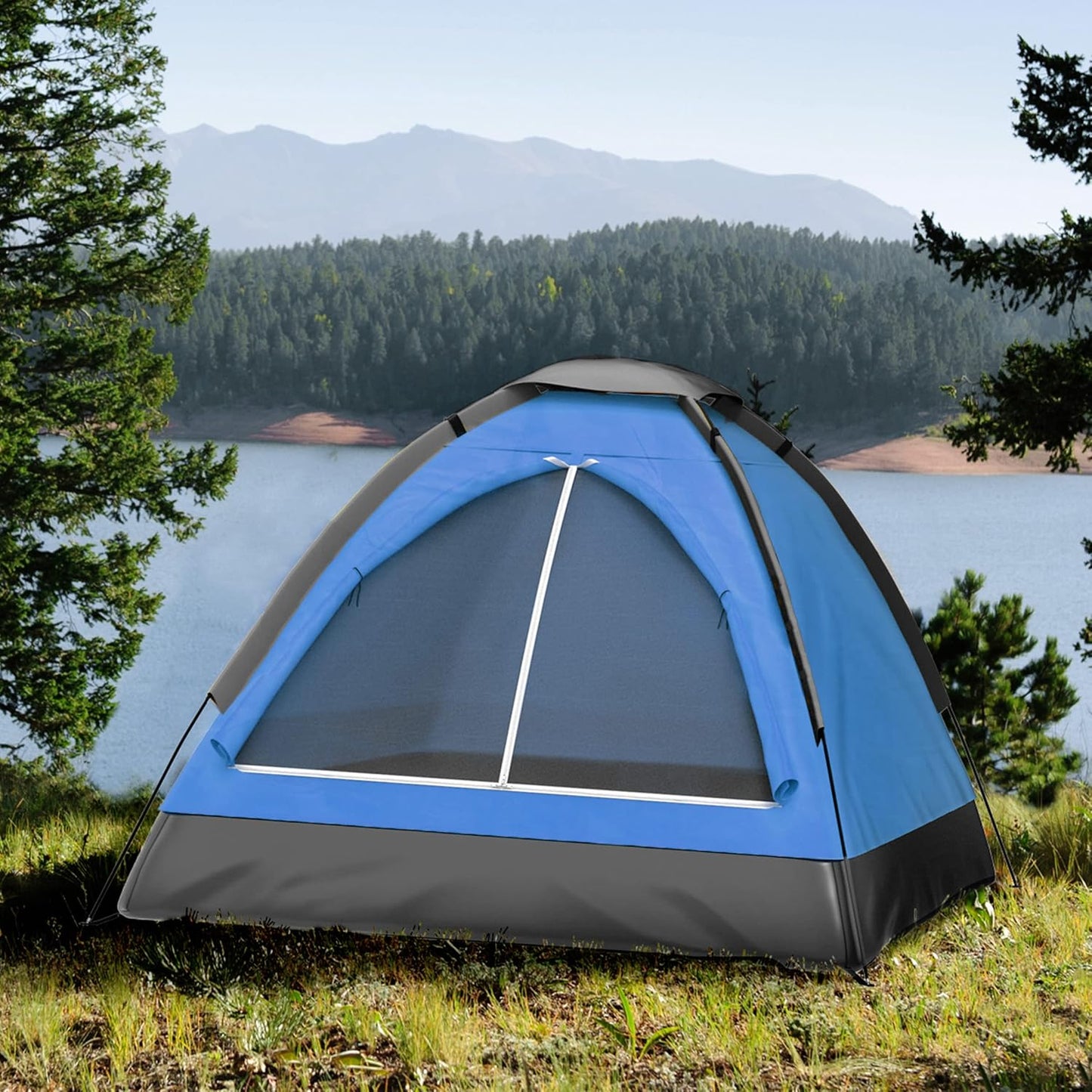 2-Person Dome Tent – Easy Set Up Shelter with Rain Fly and Carrying Bag for Camping
