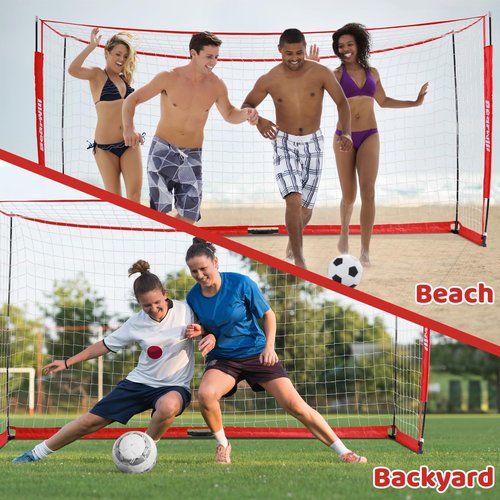 Bearwill Soccer Goal, 12X6FT Soccer Net Easy Setup, Portable Soccer Goals for Backyard with Upgraded Collapsible Metal Base, Outdoor Indoor Soccer Goal Net for Practice with Carry Bag