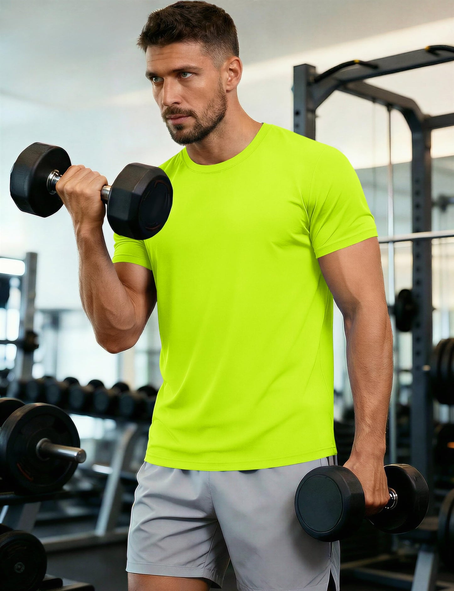MAGCOMSEN 5 Pack Men's Workout Shirts Short Sleeve Athletic Quick Dry Moisture Wicking Running Gym Tee Tops UPF 50+ 2XL
