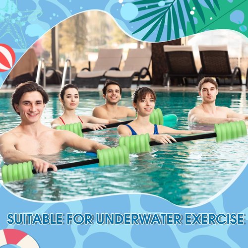 Soulchen Long Aquatic Exercise Dumbbells Foam Water Weights Dumbbell Aquatic Pool Barbells with High Density EVA Foam for Swim Water Aerobics Workouts Loss(Green,33.07 Inch)