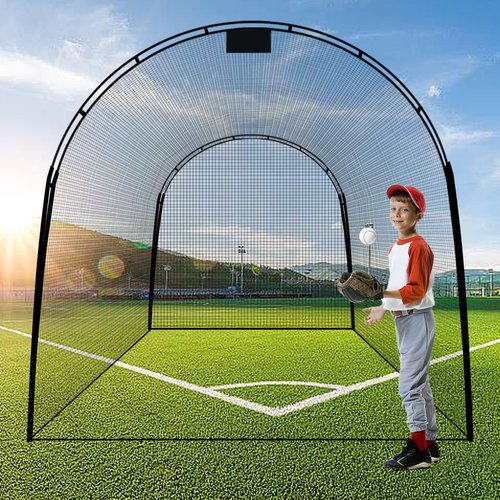 Gulfmore 13 x 10 x 10 ft Baseball Batting Cage,Baseball Softball Practice Net,Portable Baseball & Softball Batting Cages for Backyard Outdoor Hitting Training
